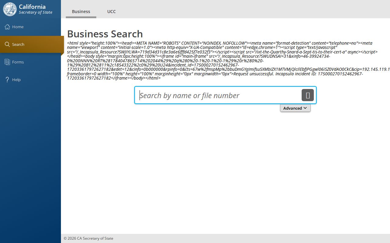 Whittier people search using California bizfile business records