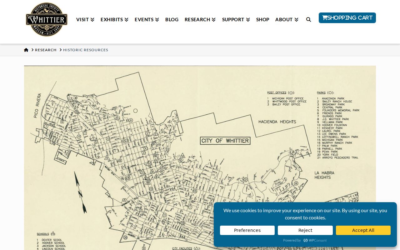 Whittier people directories and historic city directory resources at the museum