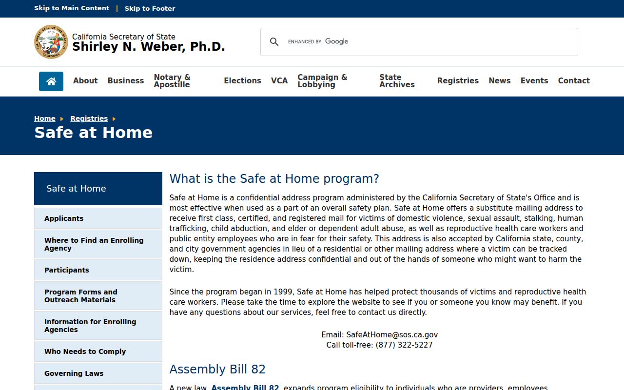 Whittier voter record privacy and California Safe at Home program