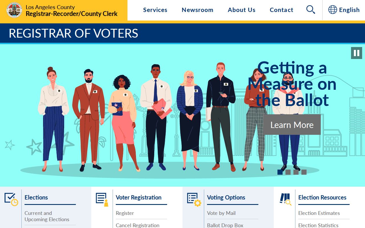 Whittier voter registration services on the Los Angeles County elections hub